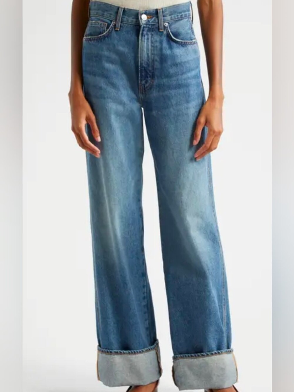 Veronica Beard "Taylor" Wide Leg Jeans